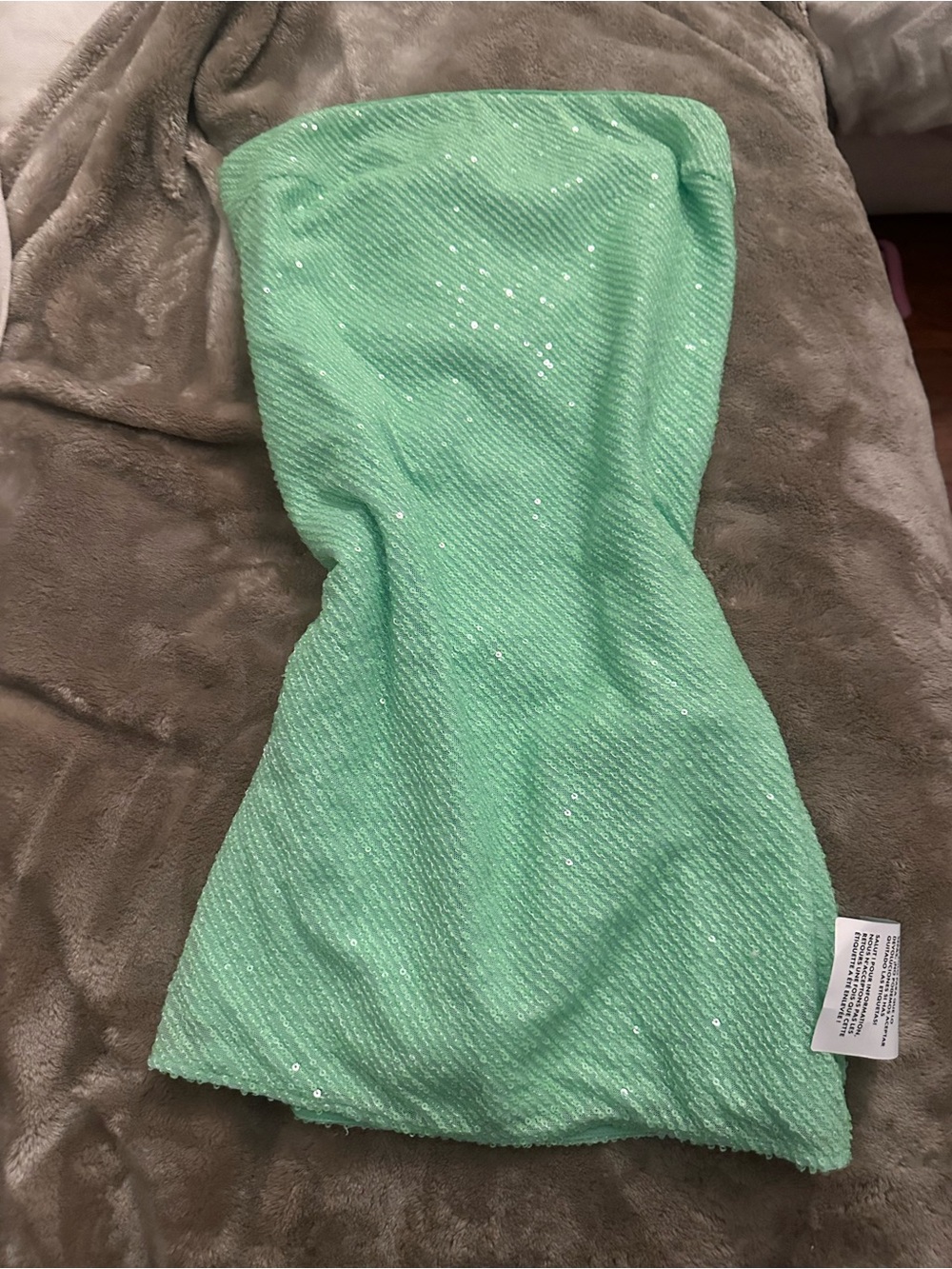 Asos mint mini sequined strapless dress